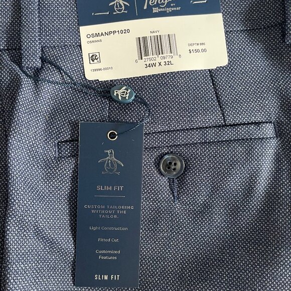Men's Blue Penguin Dress Pants NWT 34x32 - Picture 1 of 6